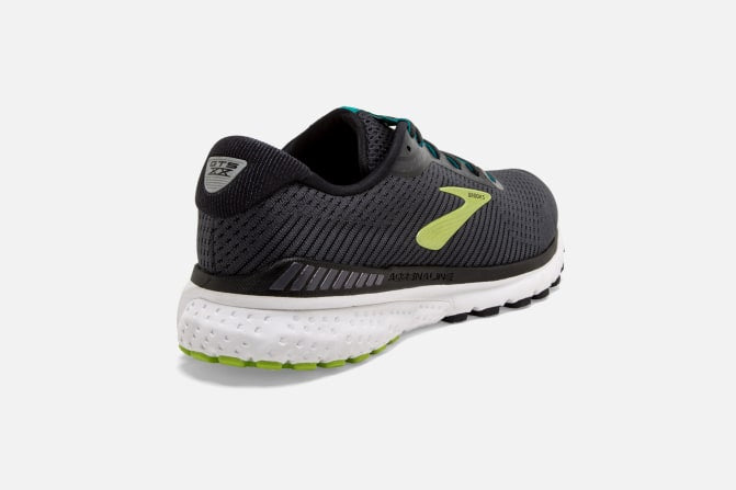 Adrenaline GTS black green blue grass mens running shoes green brooks logo black mesh white sole
