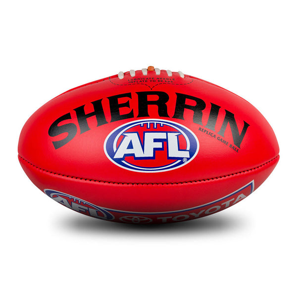 AFL REPLICA LEATHER FOOTBALL SHERRIN RED 