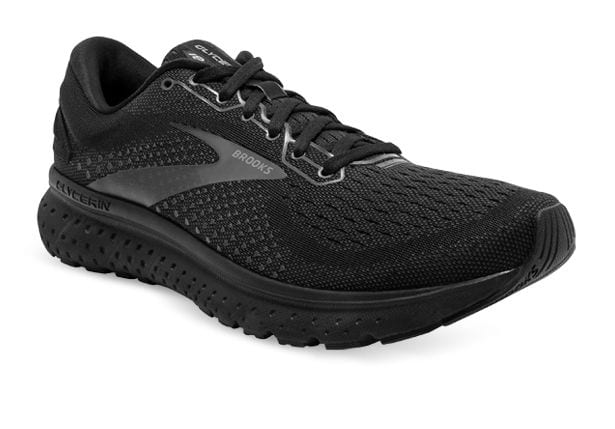 MENS BROOKS GLYCERIN 18 BLACK EBONY RUNNERS FOOTWEAT SNEAKERS RUNNING WALKING SUPPORT SHOE