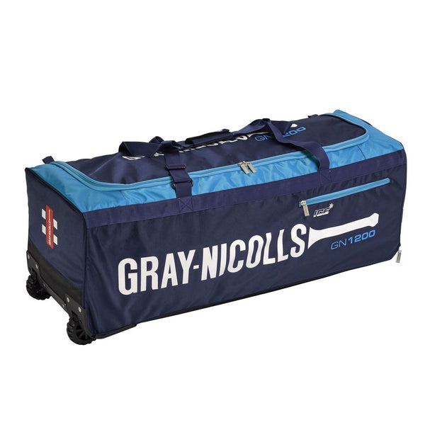 800 gray nicolls wheel bag blue cricket bag