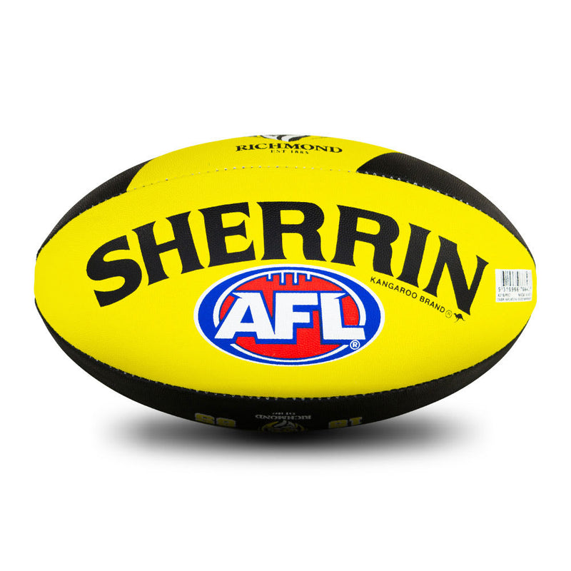 sherrin richmond tigers footy ball football yellow black size 5 games play entertainment synthetic