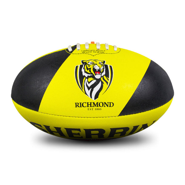 sherrin richmond tigers footy ball football yellow black size 5 games play entertainment synthetic