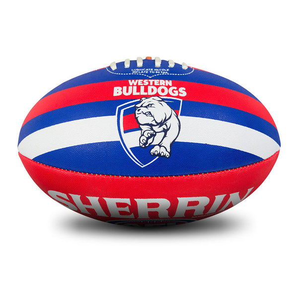 sherrin club footy football footballs western bulldogs red white blue games balls