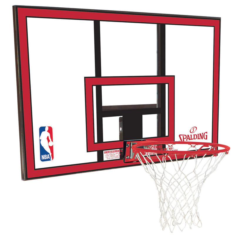 44INCH BASKETBALL COMBO - BACKBOARD AND RING spalding red black nba